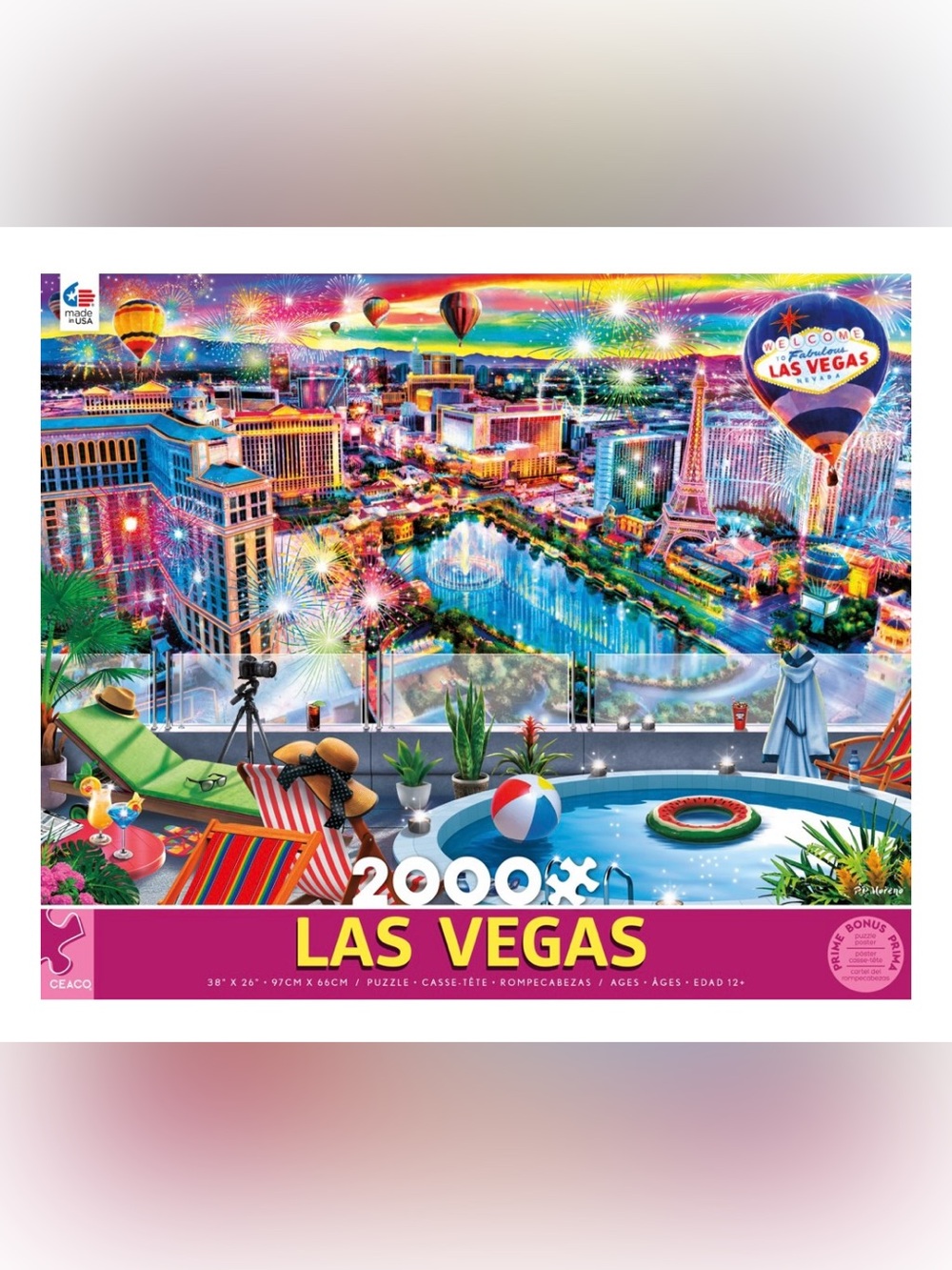 Las Vegas 2000 Piece Interlocking Jigsaw Puzzle by Ceaco